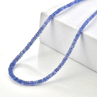 Certified & Appraised Luxoro 10K Yellow Gold AAA Tanzanite Beaded Necklace (18 Inches) 55.00 ctw