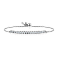 Luxuriant Lab Grown Diamond (G-H, SI) Bracelet in Rhodium Over Sterling Silver (10.50 In) 1.00 ctw