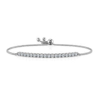 Luxuriant Lab Grown Diamond (G-H, SI) Bracelet in Rhodium Over Sterling Silver (10.50 In) 1.00 ctw