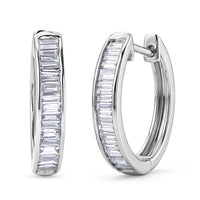Luxuriant Lab Grown Diamond (G-H, SI) Hoop Earrings in Rhodium Over Sterling Silver 1.00 ctw