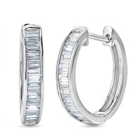 Luxuriant Lab Grown Diamond (G-H, SI) Hoop Earrings in Rhodium Over Sterling Silver 1.00 ctw