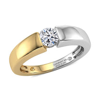 Luxuriant Lab Grown Diamond (G-H, SI) Ring in 18K Vermeil YG and Rhodium Over Sterling Silver 0.50 ctw