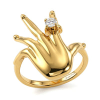 EverTrue Moissanite Ring in 18K YG Plated (Size 6) 0.10 ctw