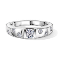 Luxuriant Lab Grown Diamond (G-H, SI) Ring in Rhodium Over Sterling Silver (Size 10.0) 0.50 ctw