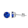 D'Joy Premium Tanzanian Blue Spinel (DF) 2.00 ctw Stud Earrings in Rhodium Over Sterling Silver - Sticky add to cart bar