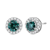 Luxuriant Lab Grown Green Diamond (IR), Lab Grown Diamond (SI) Earrings in 18K Vermeil YG Over Sterling Silver 1.60 ctw