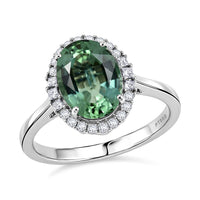 Certified & Appraised Rhapsody 950 Platinum AAAA Arquiana Mint Tourmaline, Diamond (E-F, VS) (0.28 cts) Ring (Size 10.0) (5.75 g) 3.62 ctw