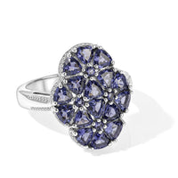 EverTrue AAAA Catalina Iolite Cluster Ring in Platinum Bond (Size 10.0) 2.25 ctw