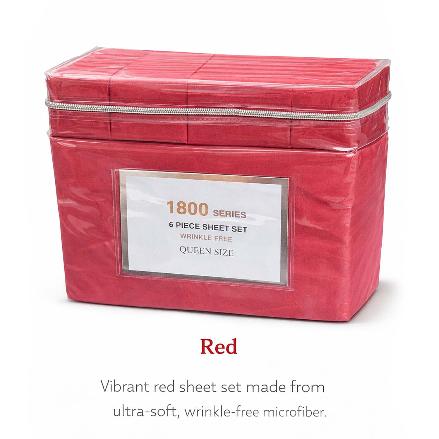 American Thread Collection 4pc Red Microfiber Sheet Set -Twin