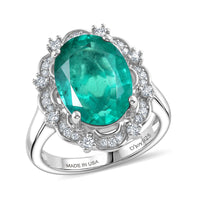 D'Joy Morganite Quartz, White Zircon Ring in 18K Vermeil RG Over Sterling Silver (Size 10.0) 6.25 ctw