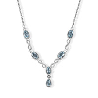 EverTrue Sky Blue Topaz 2.30 ctw Cluster Necklace in Stainless Steel 20 Inches