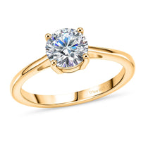 D'Joy Moissanite 1.00 ctw Solitaire Ring in Rhodium Over Sterling Silver (Size 10.0)