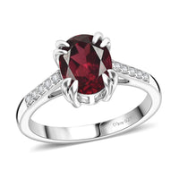 D'Joy Orissa Rhodolite Garnet and White Zircon 2.50 ctw Ring in Rhodium Over Sterling Silver (Size 4.5)