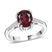 D'Joy Orissa Rhodolite Garnet and White Zircon 2.50 ctw Ring in Rhodium Over Sterling Silver (Size 7.0)