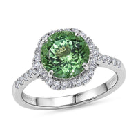 Certified & Appraised Rhapsody AAAA Arquiana Mint Tourmaline and Diamond E-F VS 3.72 ctw Ring in 950 Platinum 5.15 Grams