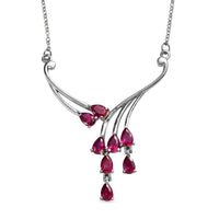 EverTrue Synthetic Ruby 3.50 ctw Necklace in Stainless Steel 20 Inches