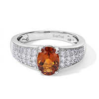 EverTrue Cherry Citrine and White Zircon 1.70 ctw Ring in Platinum Bond (Size 10.0)