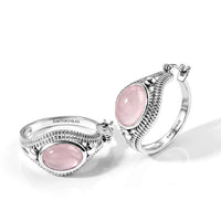 EverTrue Rose Quartz Hoop Earrings in Stainless Steel 13.15 ctw