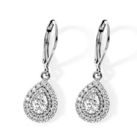 EverTrue Brazilian Petalite and White Zircon 1.35 ctw Lever Back Earrings in Platinum Bond
