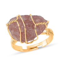 Strawberry Quartz 10.00 ctw Ring (Adjustable) in Goldtone