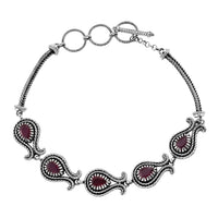 D'Joy Passport to Turkey Artisan Crafted Premium Niassa Ruby (FF) Bracelet in Sterling Silver (6.50-8.0In) 4.80 ctw