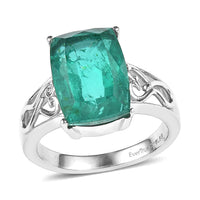 EverTrue Smoky Quartz Ring in Stainless Steel (Size 10) 6.40 ctw