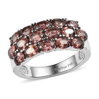 EverTrue Simulated Orange Diamond Ring in Stainless Steel (Size 10) 4.60 ctw