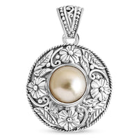 D'Joy Bali Legacy South Sea Golden Pearl 9-11mm Pendant without Chain in Sterling Silver