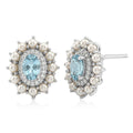 D'Joy Premium Cambodian Blue Zircon and Multi Gemstone 1.60 ctw Pearl Treasure Earrings in Rhodium Over Sterling Silver - Sticky add to cart bar