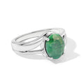 EverTrue Dyed Emerald 3.75 ctw Solitaire Ring in Stainless Steel (Size 8.0) - Sticky add to cart bar