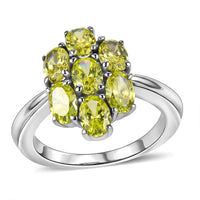 EverTrue Simulated Lime Diamond Ring in Stainless Steel (Size 6.0)