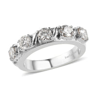 EverTrue Moissanite 1.15 ctw 5 Stone Ring in ION Plated RG Stainless Steel