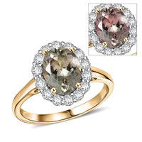 10K Yellow Gold Premium Tanzanite, Luxuriant Lab Grown Diamond (G-H, SI) (0.57 cts) Ring (Size 7.0) 2.35 ctw