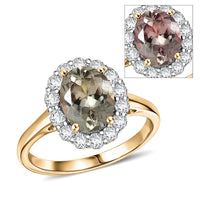 10K Yellow Gold Premium Tanzanite, Luxuriant Lab Grown Diamond (G-H, SI) (0.57 cts) Ring (Size 7.0) 2.35 ctw