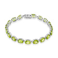 Hebei Peridot 32.40 ctw Bracelet in Rhodium Over Sterling Silver (7.50 In) - Sticky add to cart bar