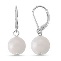 D'Joy Natural Jade Earrings in Rhodium Over Sterling Silver 50.00 ctw