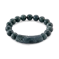 Natural Olmec Jadeite 210.00 ctw Stretch Carving Bracelet