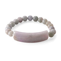 Natural Jade Beaded Stretch Bracelet 130.00 ctw