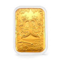 24K Yellow Gold Love Locks Embossed Sheet (31x45.5mm) 10mg