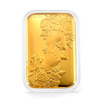 24K Yellow Gold Hands with Floral Embossed Sheet (31x45.5mm) 10mg