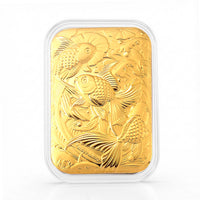 24K Yellow Golden with Two Fishes Embossed Sheet (31x45.5mm) 10mg