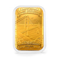 24K Yellow Gold San Francisco Golden Gate Bridge Embossed Sheet (31x45.5mm) 10mg