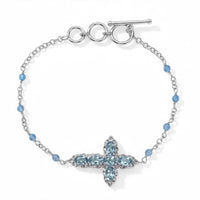 EverTrue Sky Blue Topaz 6.15 ctw Fancy Bracelet in Platinum Bond (7.25 In)