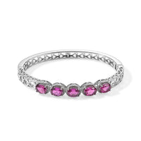 EverTrue Simulated Diamond Bangle Bracelet in Stainless Steel (7.25 In)
