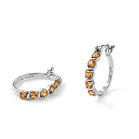 EverTrue Sky Blue Topaz J Hoop Earrings in Stainless Steel 3.50 ctw