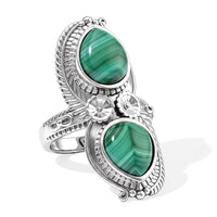 EverTrue African Malachite 9.50 ctw Ring in Stainless Steel (Size 7.0)