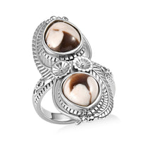 EverTrue Peanut Wood Jasper Ring in Stainless Steel (Size 10.0) 2.75 ctw