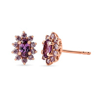D'Joy Narsipatnam Purple Spinel 1.60 ctw Earrings in 18K Vermeil Rose Gold Over Sterling Silver