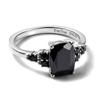 EverTrue Elite Shungite and Thai Black Spinel 3.15 ctw Ring in Stainless Steel (Size 10.0)