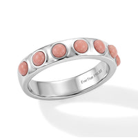 EverTrue Peach Opal Band Ring in Stainless Steel (Size 10.0) 0.80 ctw